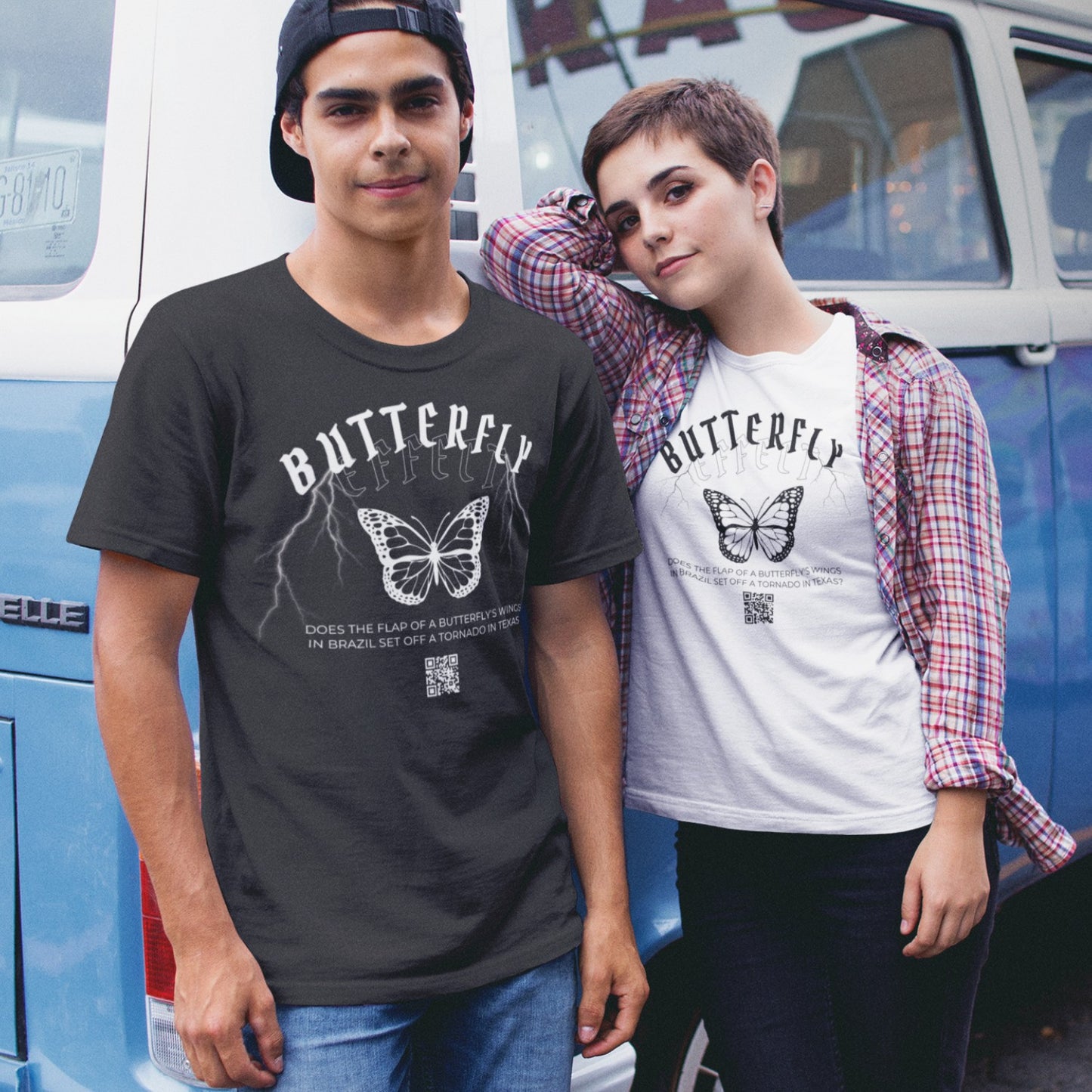 Butterfly Effect Unisex t-shirt, Quote, Does the Flap of a Butterfly's Wings in Brazil Set Off a Tornado in Texas
