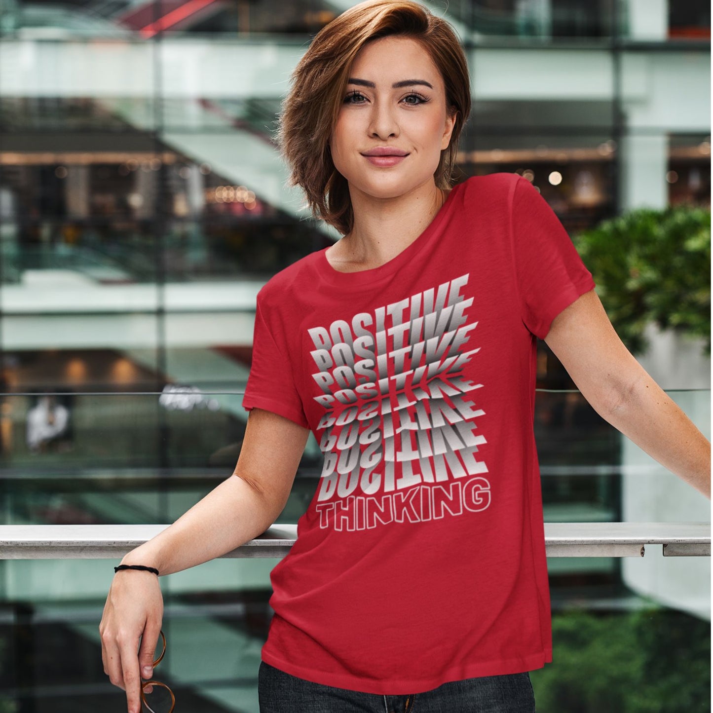 Positive Thinking Unisex t-shirt, Positive Message, Inspirational, 3D Effect, Optical Illusion