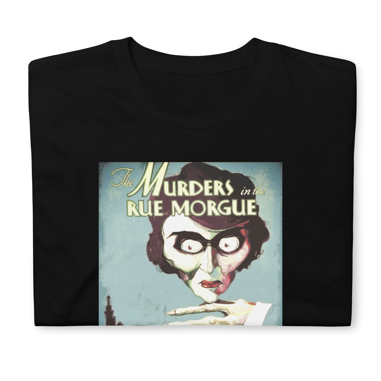 The Murders in the Rue Morgue 1932 Horror Movie Ad print, Short-Sleeve Unisex T-Shirt, Edgar Allan Poe