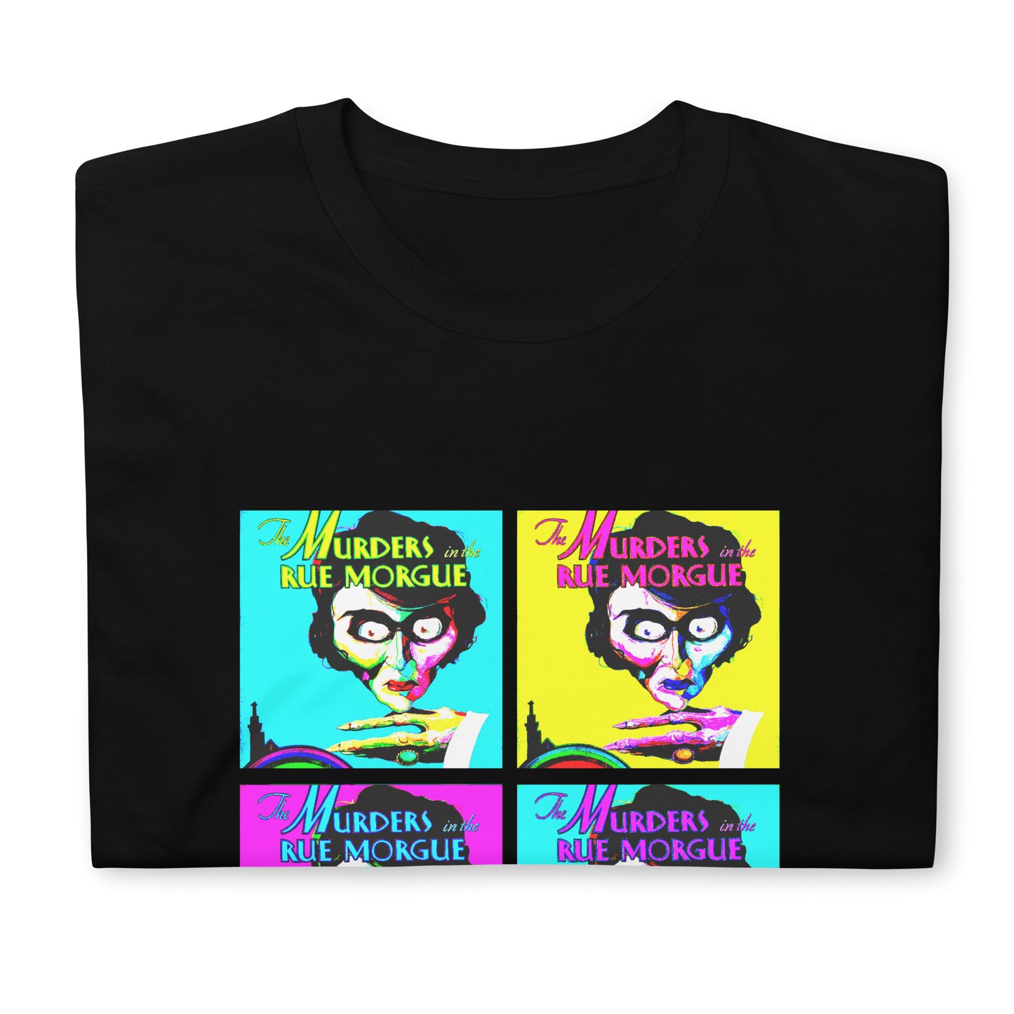 The Murders in the Rue Morgue 1932 Horror Movie Ad print, Andy Warhol Style, Short-Sleeve Unisex T-Shirt, Edgar Allan Poe