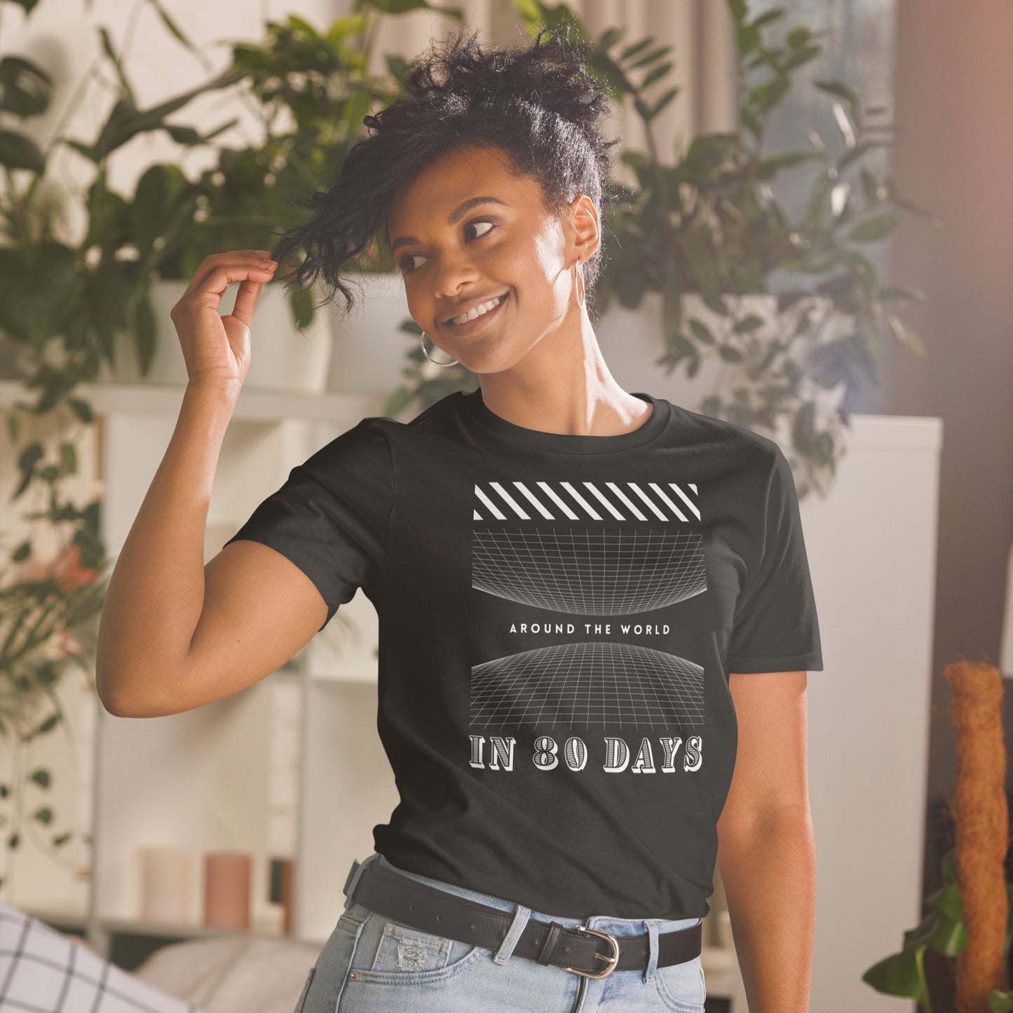 Around the World (in) 80 Days Short-Sleeve Unisex T-Shirt, Jules Verne Book, Film