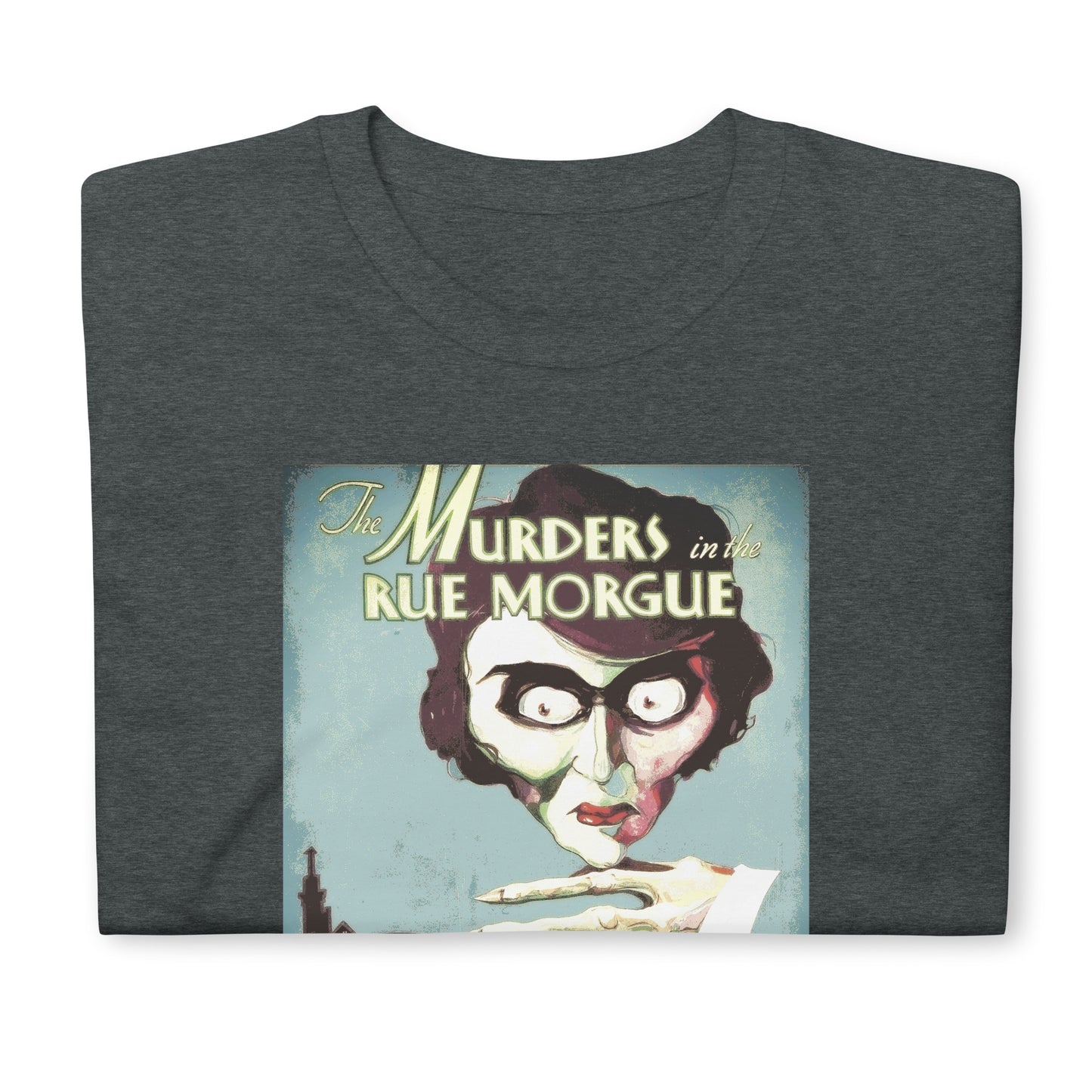 The Murders in the Rue Morgue 1932 Horror Movie Ad print, Short-Sleeve Unisex T-Shirt, Edgar Allan Poe