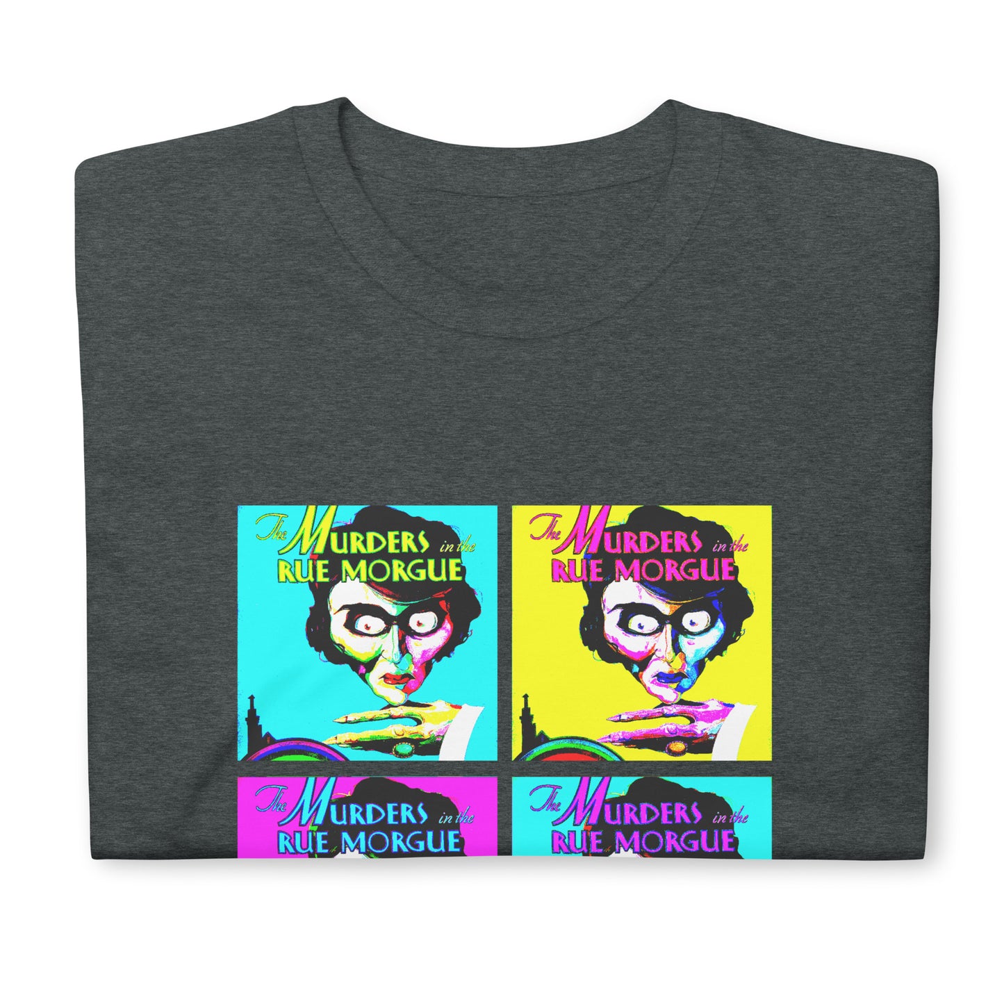 The Murders in the Rue Morgue 1932 Horror Movie Ad print, Andy Warhol Style, Short-Sleeve Unisex T-Shirt, Edgar Allan Poe
