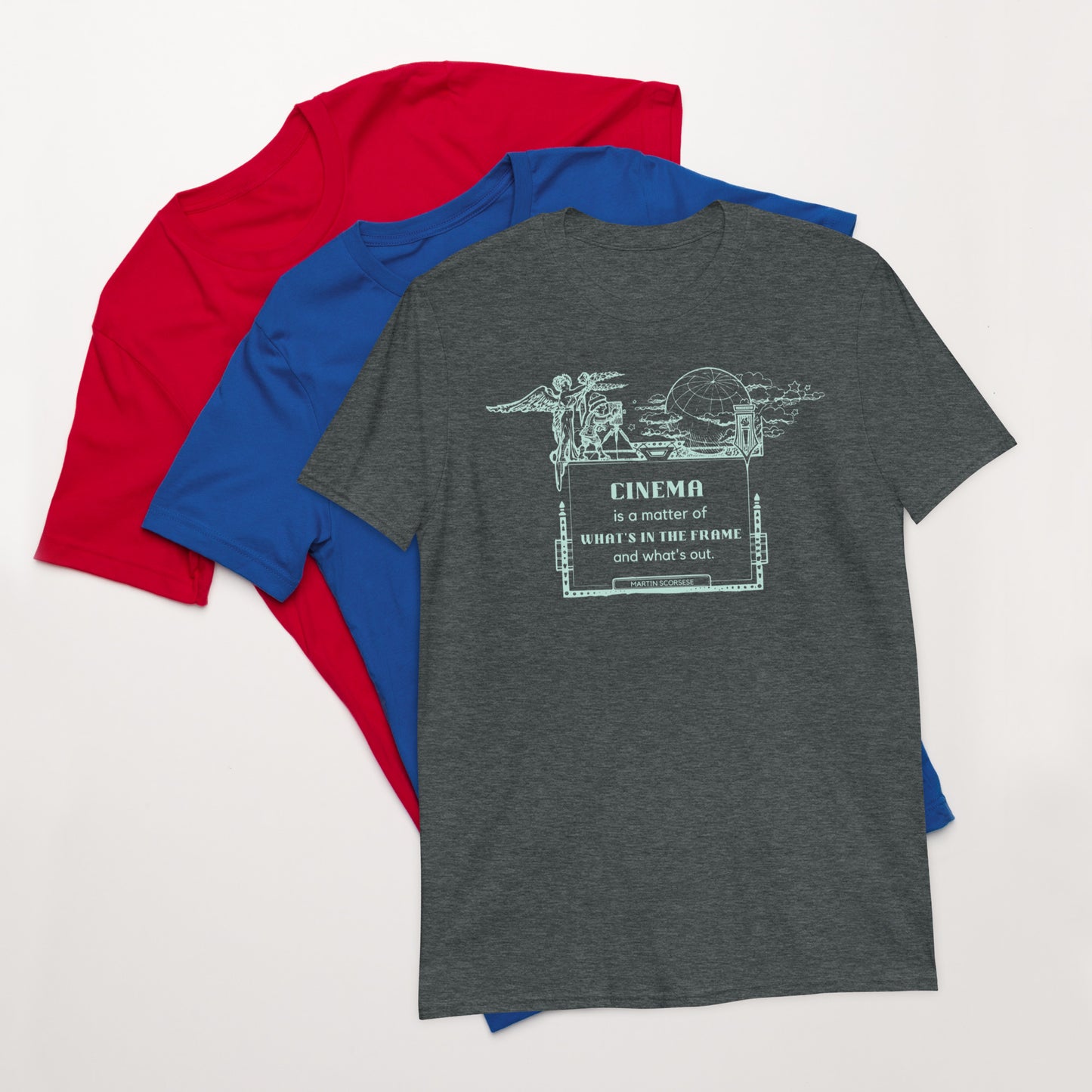 Cinema is a Matter of What's in the Frame and What's Out Short-Sleeve Unisex T-Shirt, Cinema Quote