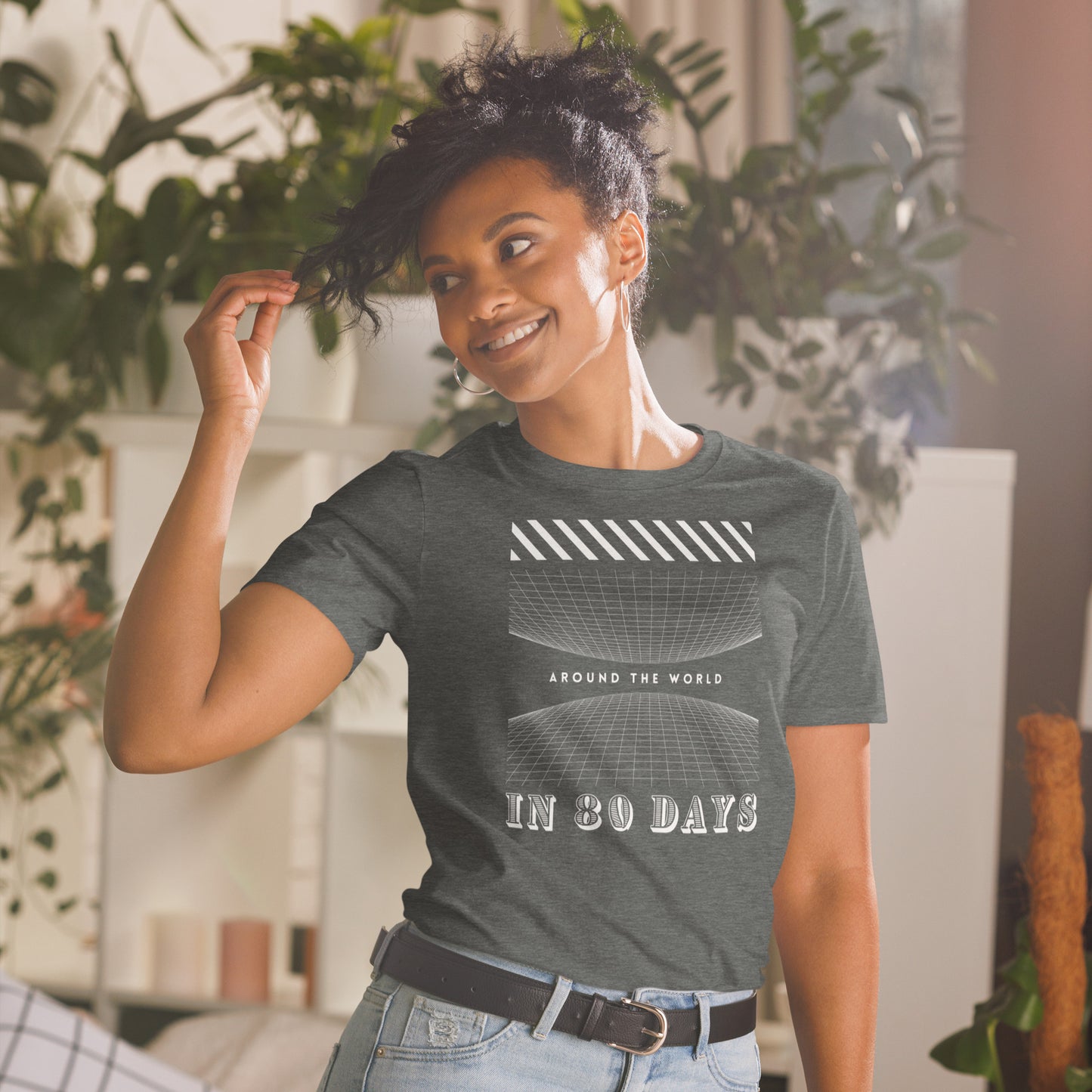 Around the World (in) 80 Days Short-Sleeve Unisex T-Shirt, Jules Verne Book, Film