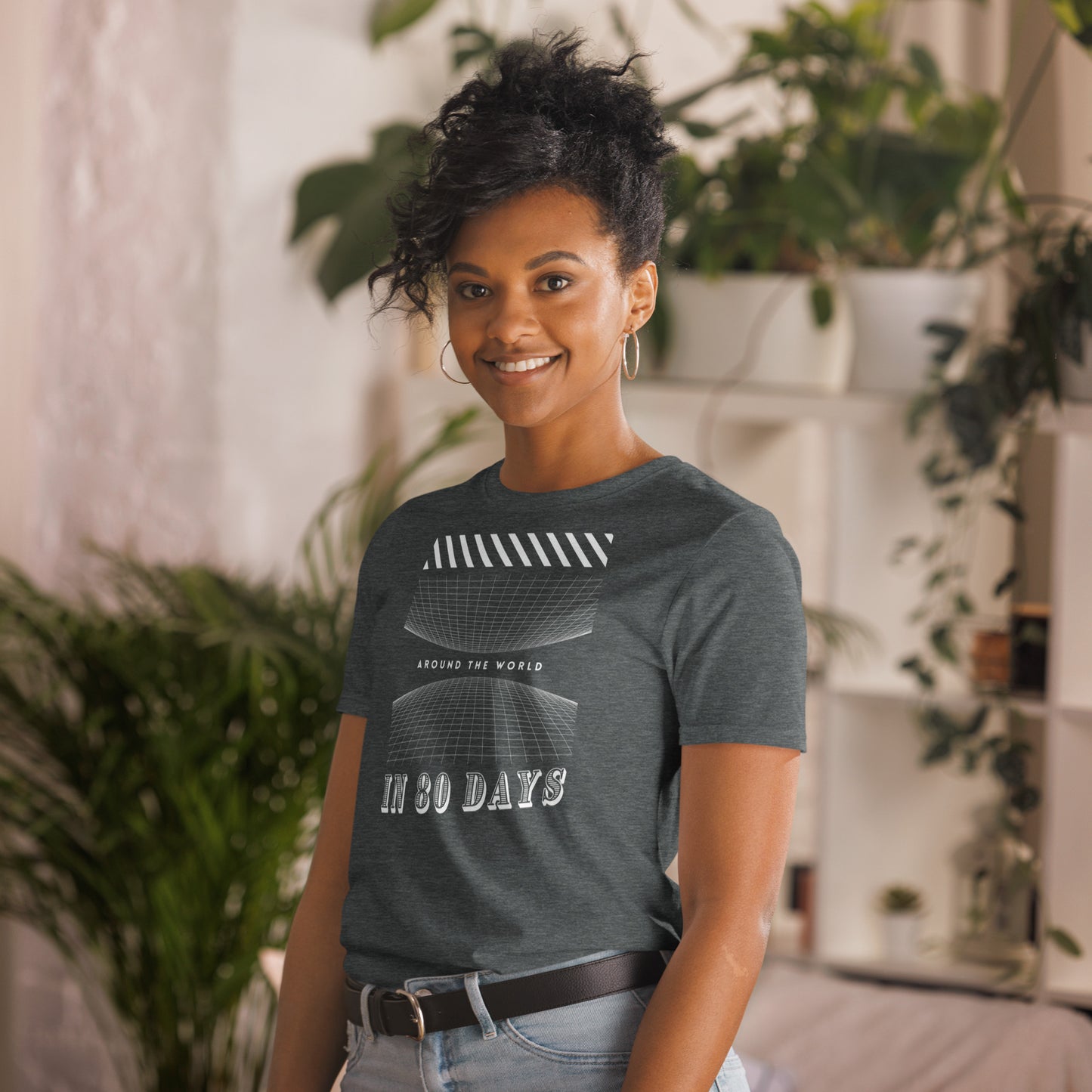 Around the World (in) 80 Days Short-Sleeve Unisex T-Shirt, Jules Verne Book, Film