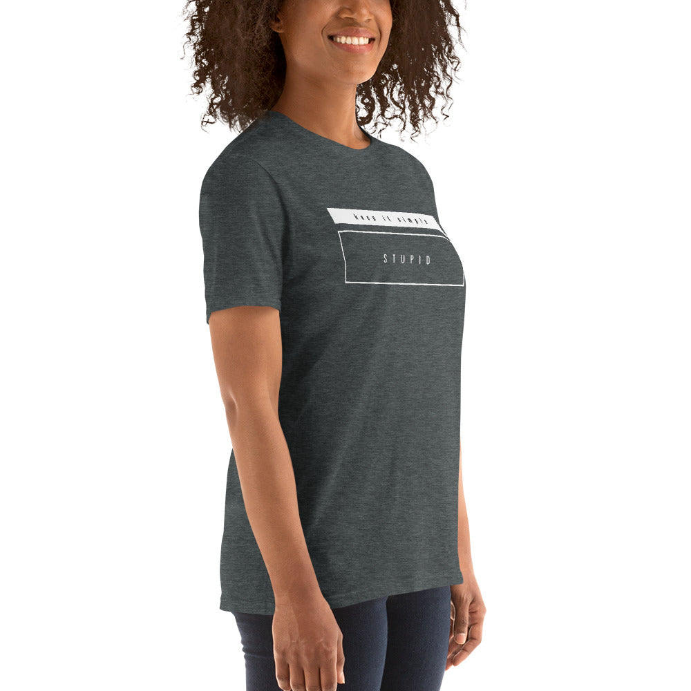 Keep It Simple Stupid Short-Sleeve Unisex T-Shirt, KISS T-shirt, Ironic, for People with a Good Sense of Humour