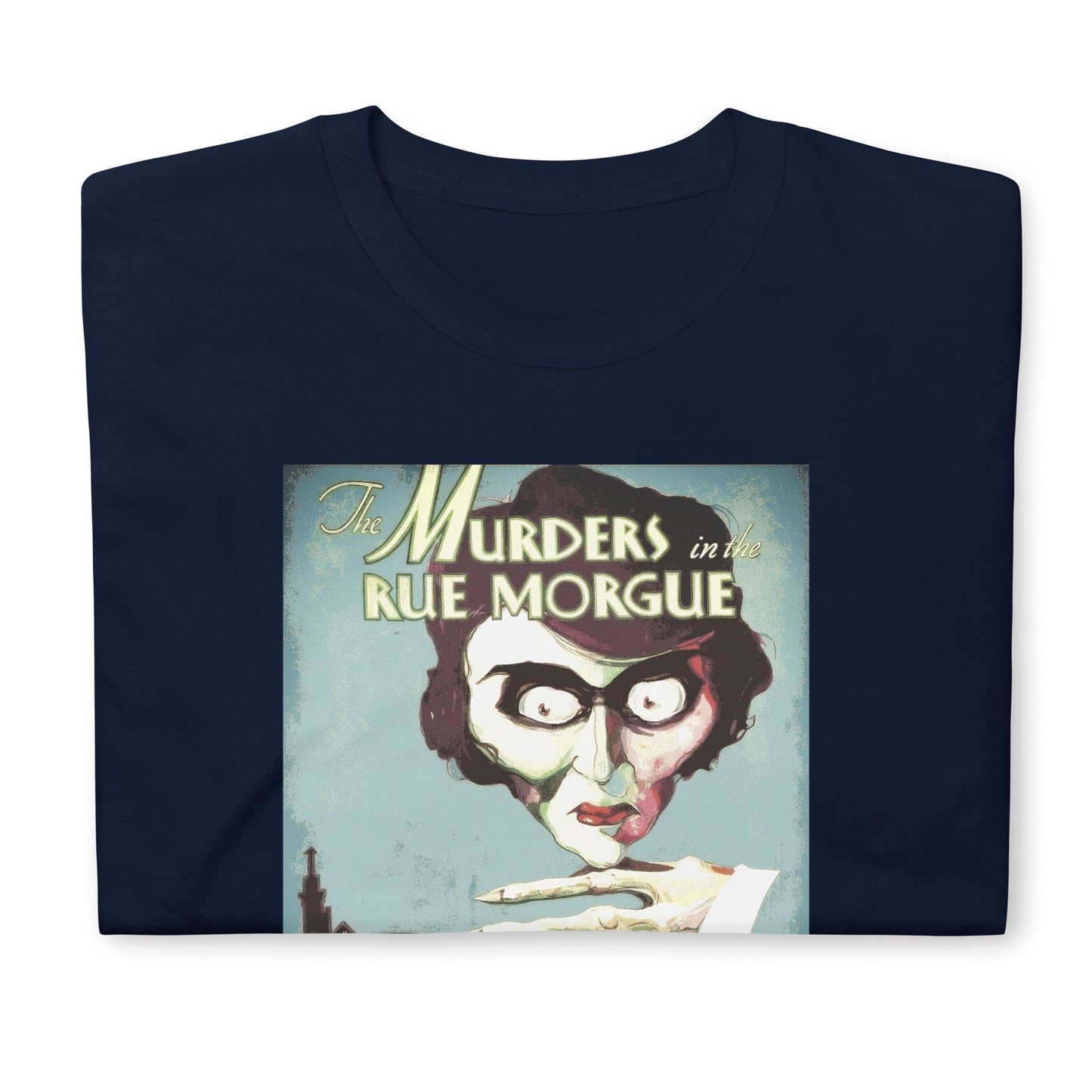 The Murders in the Rue Morgue 1932 Horror Movie Ad print, Short-Sleeve Unisex T-Shirt, Edgar Allan Poe