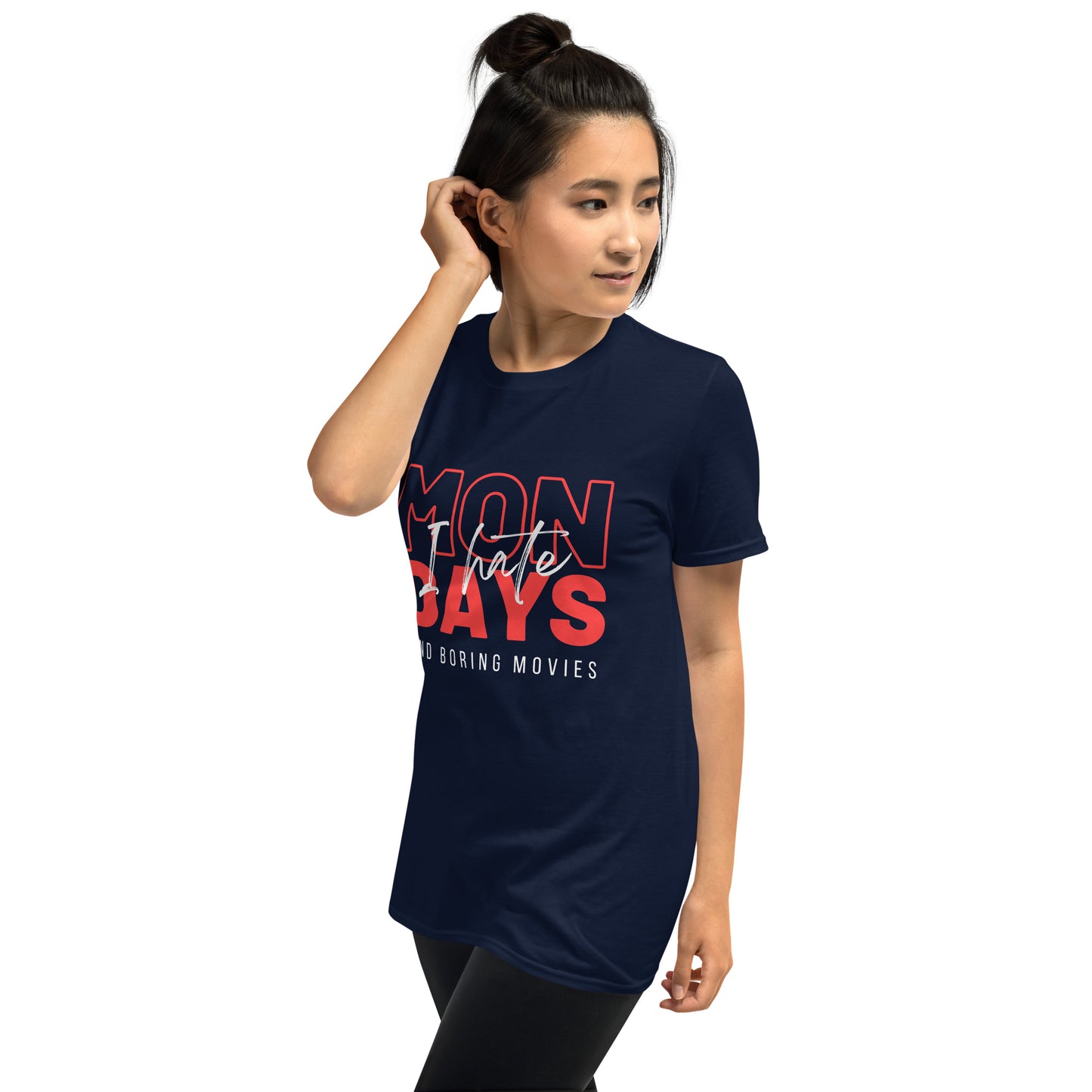 I Hate Mondays and Boring Movies Short-Sleeve Unisex T-Shirt, Gift for Movie Lovers