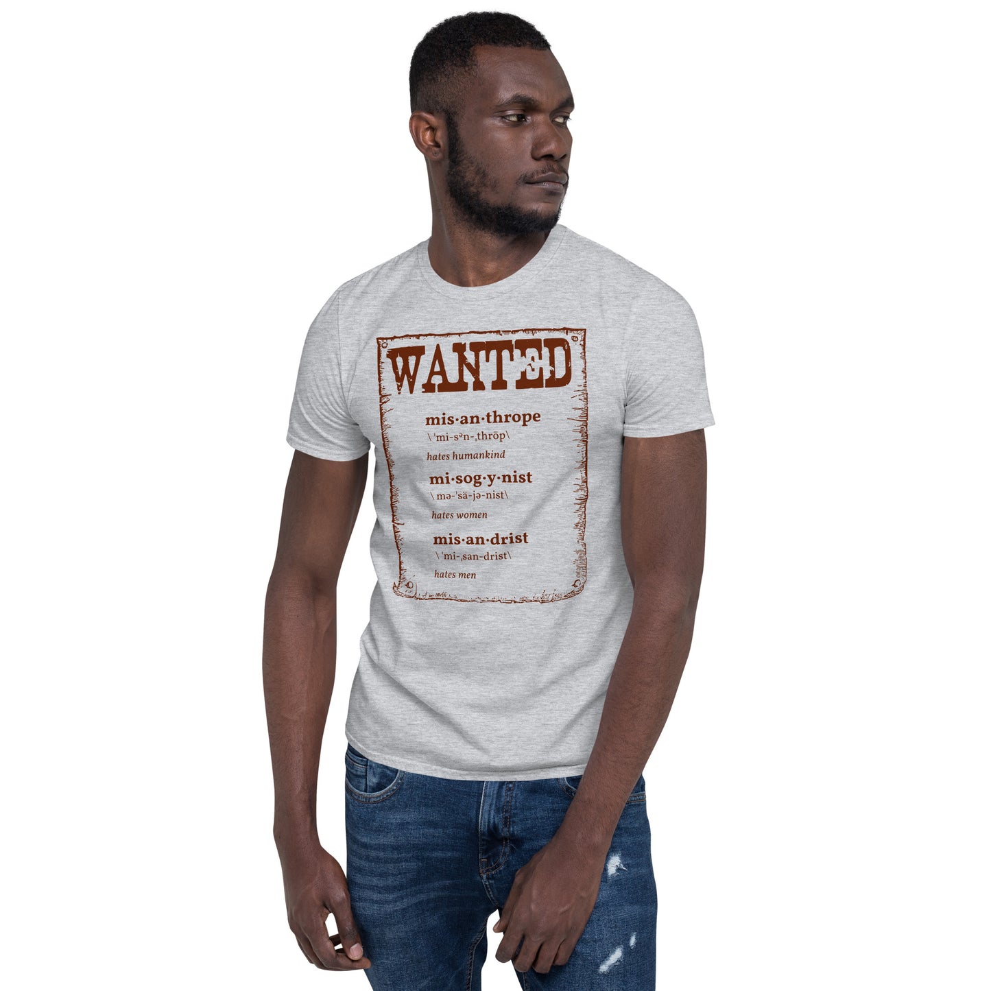 Wanted Misanthrope, Misogynist, Misandrist Short-Sleeve Unisex T-Shirt VINTAGE