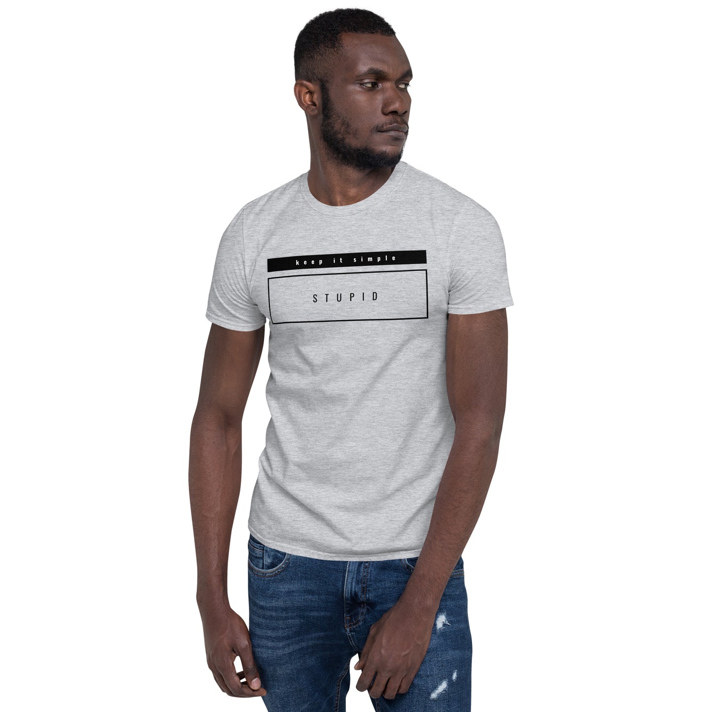 Keep It Simple Stupid Short-Sleeve Unisex T-Shirt, KISS T-shirt, Ironic, for People with a Good Sense of Humour