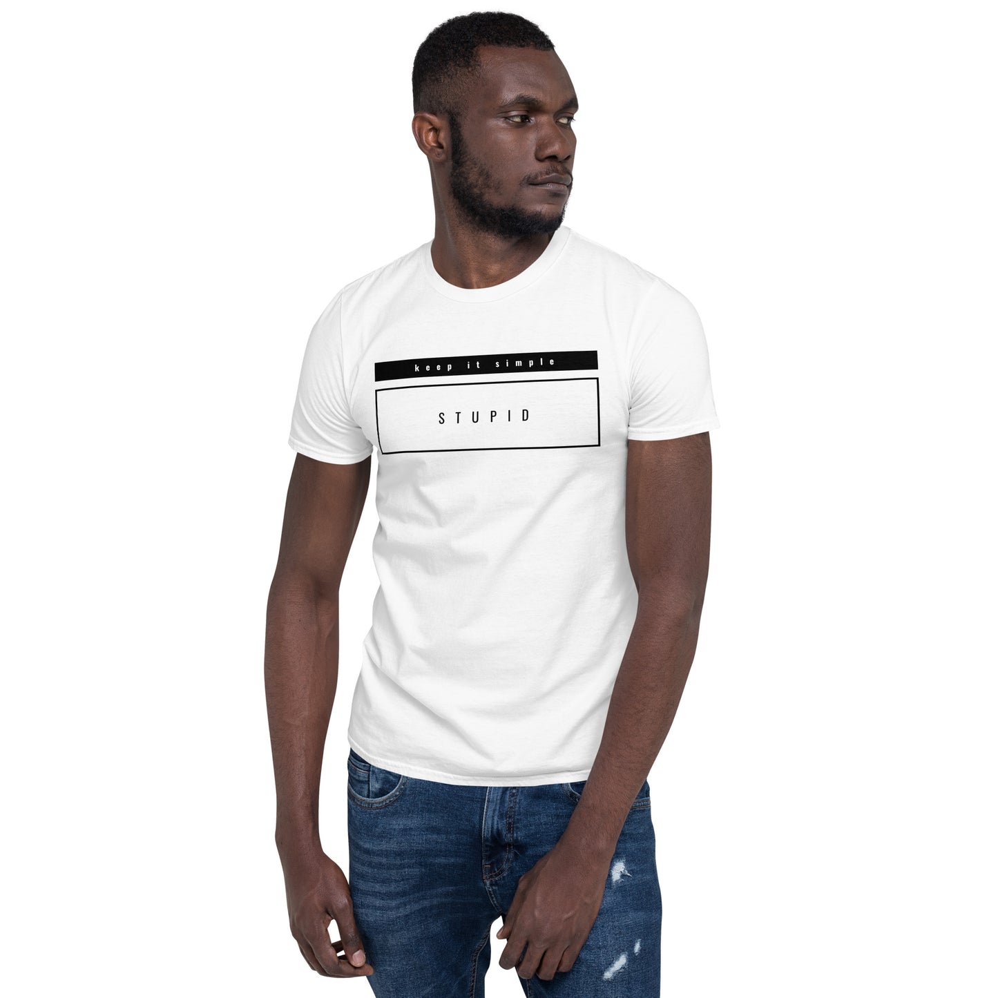 Keep It Simple Stupid Short-Sleeve Unisex T-Shirt, KISS T-shirt, Ironic, for People with a Good Sense of Humour
