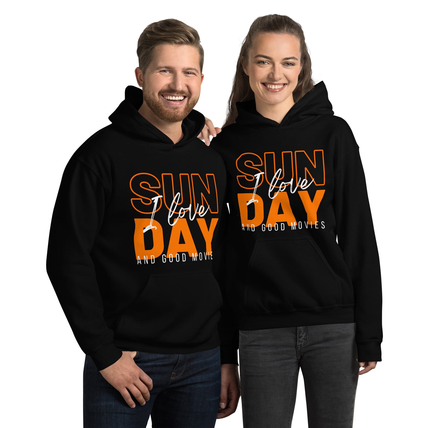 I Love Sunday and Good Movies Unisex Hoodie, Movie Lover Gift