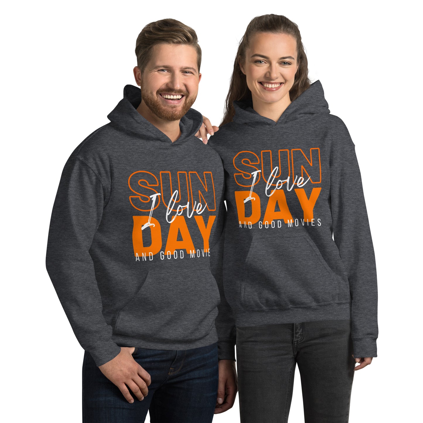 I Love Sunday and Good Movies Unisex Hoodie, Movie Lover Gift