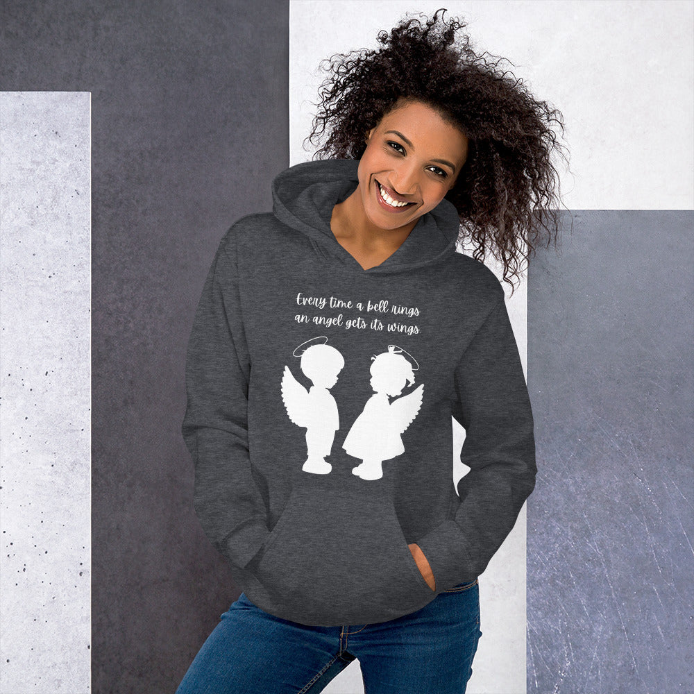 Every Time a Bell Rings an Angel Gets Its Wings, Unisex Hoodie, It’s a Wonderful Life, Inspirational Christmas Message