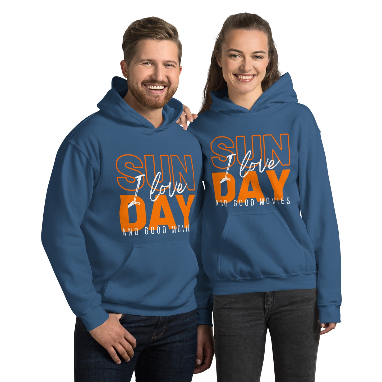 I Love Sunday and Good Movies Unisex Hoodie, Movie Lover Gift