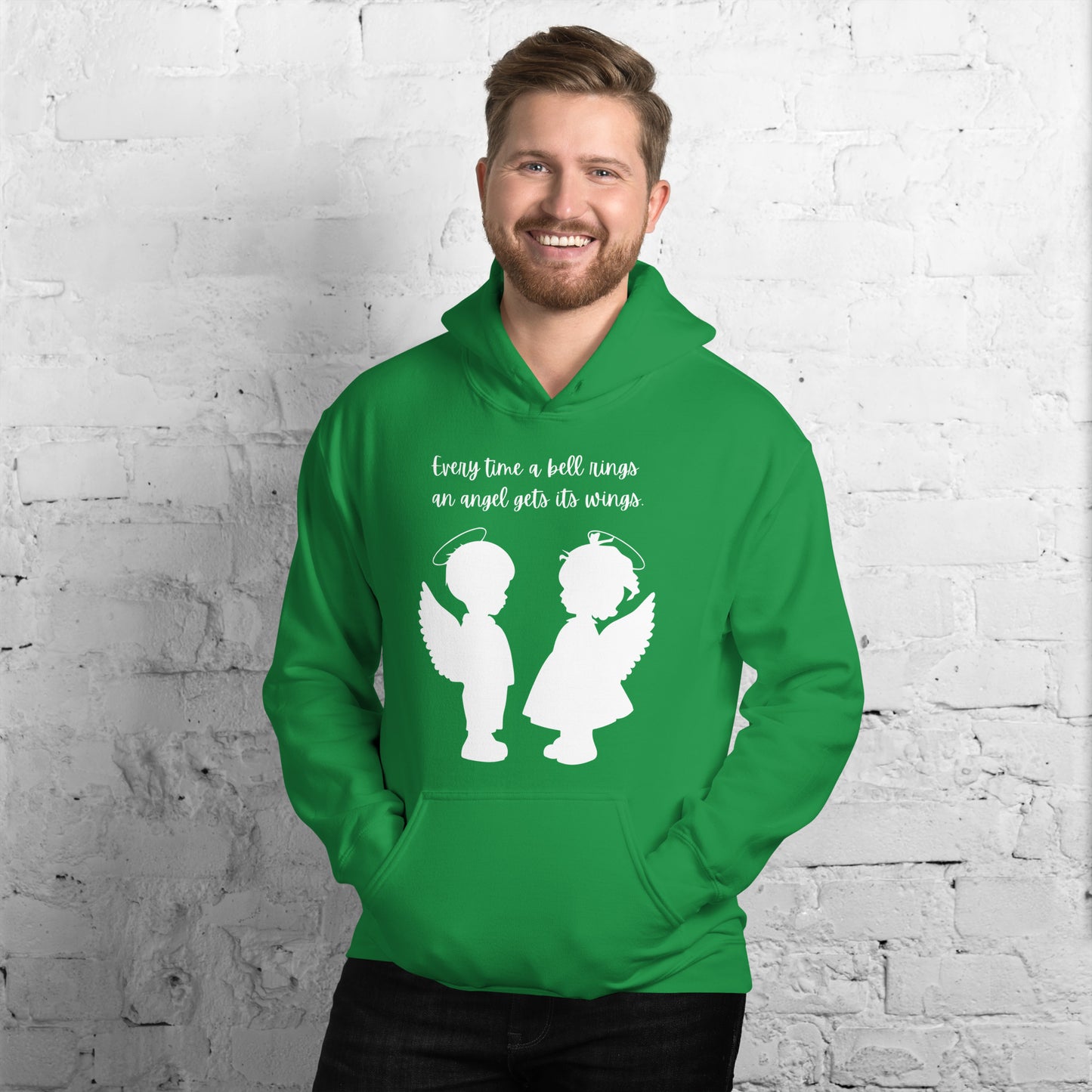 Every Time a Bell Rings an Angel Gets Its Wings, Unisex Hoodie, It’s a Wonderful Life, Inspirational Christmas Message