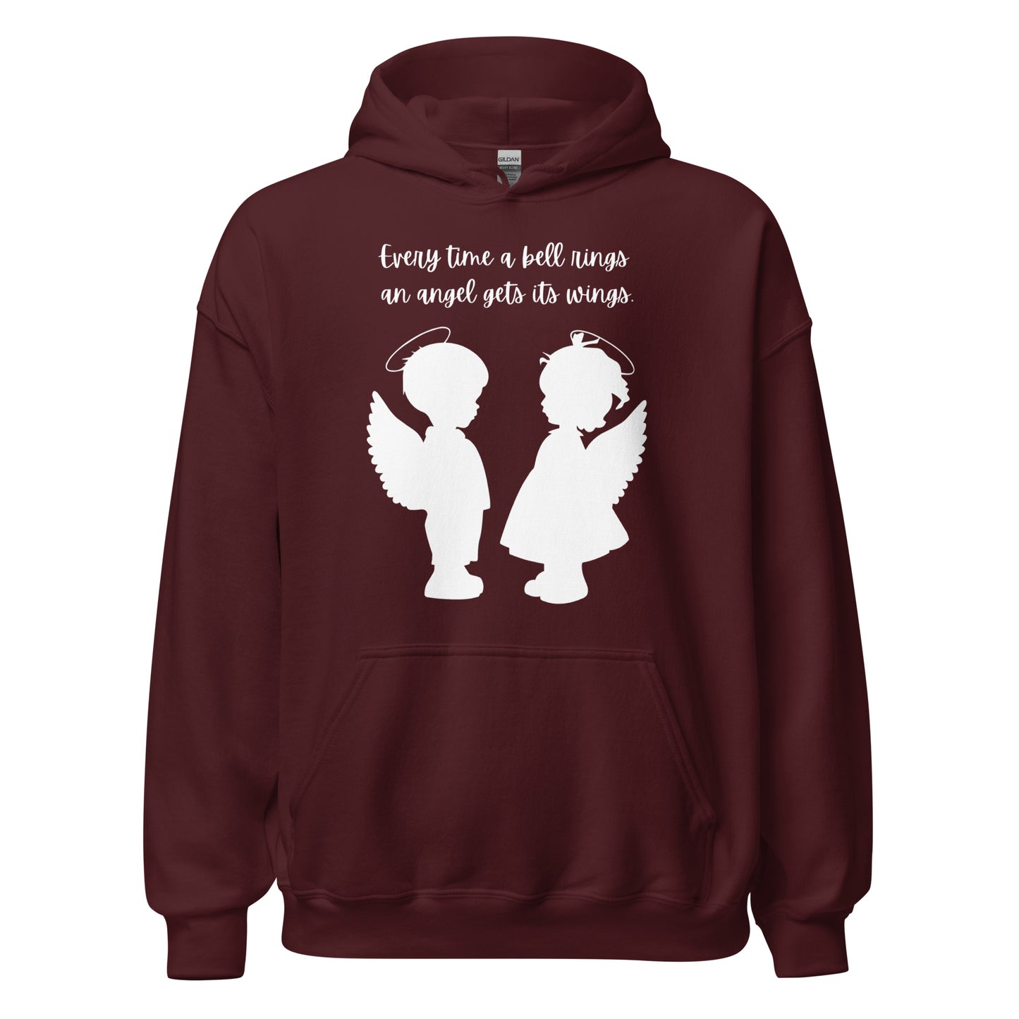 Every Time a Bell Rings an Angel Gets Its Wings, Unisex Hoodie, It’s a Wonderful Life, Inspirational Christmas Message