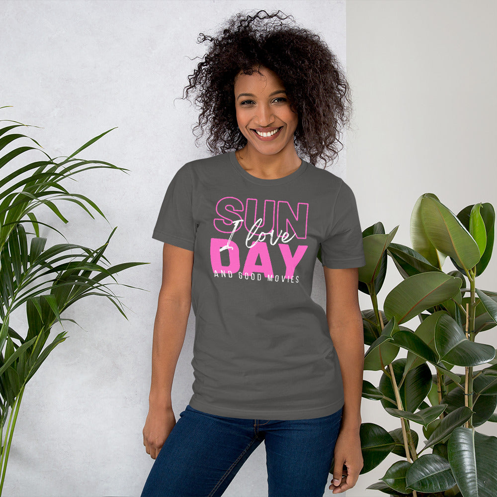 I Love Sunday and Good Movies Unisex t-shirt, Cinema Lover, Movie Lover