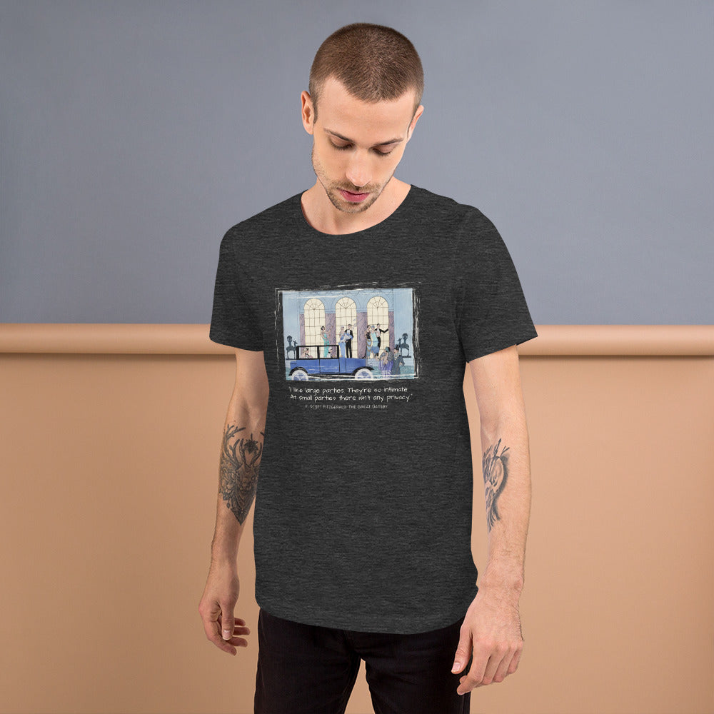 I like large parties, Great Gatsby Quote Unisex t-shirt