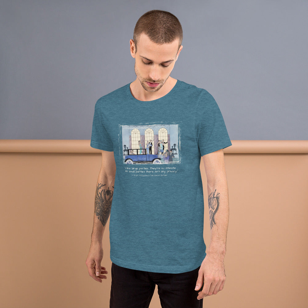 I like large parties, Great Gatsby Quote Unisex t-shirt