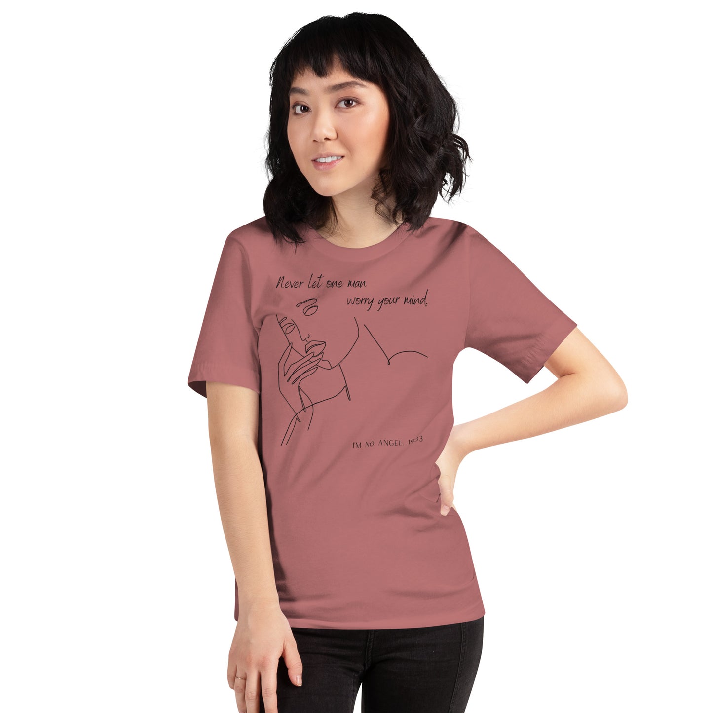 Never Let One Man Worry Your Mind Unisex t-shirt, Mae West Quote, 1933 Movie