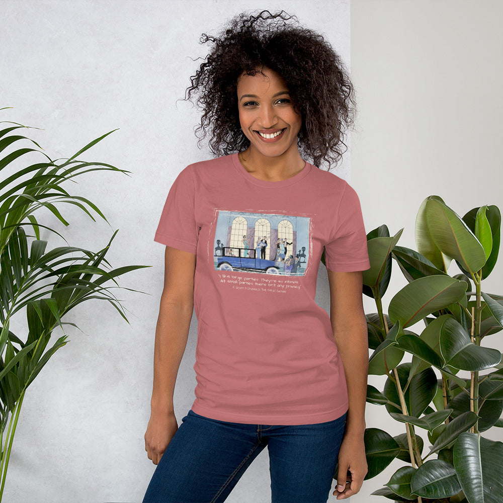 I like large parties, Great Gatsby Quote Unisex t-shirt