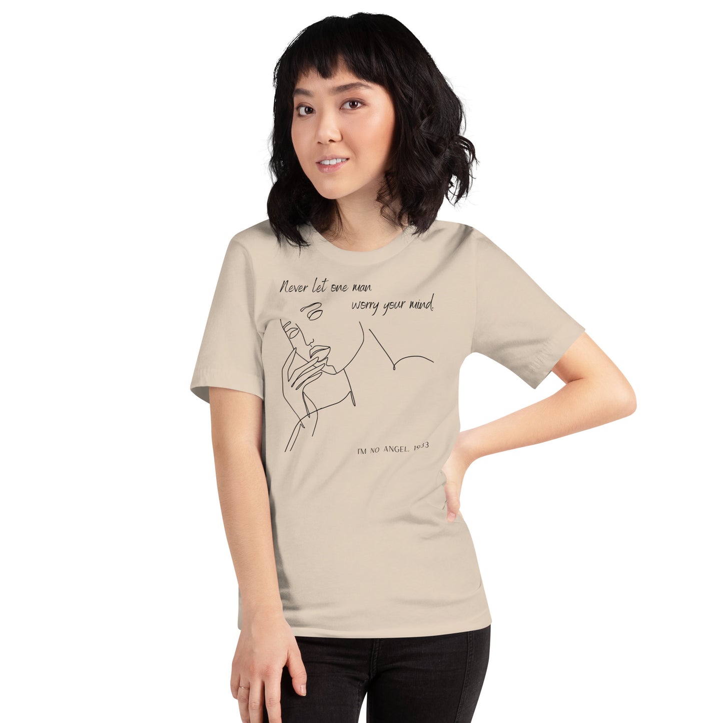 Never Let One Man Worry Your Mind Unisex t-shirt, Mae West Quote, 1933 Movie
