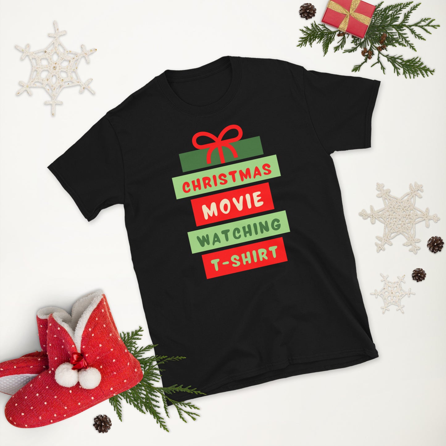 Christmas Movie Watching, Short-Sleeve Unisex T-Shirt, Movie Lover
