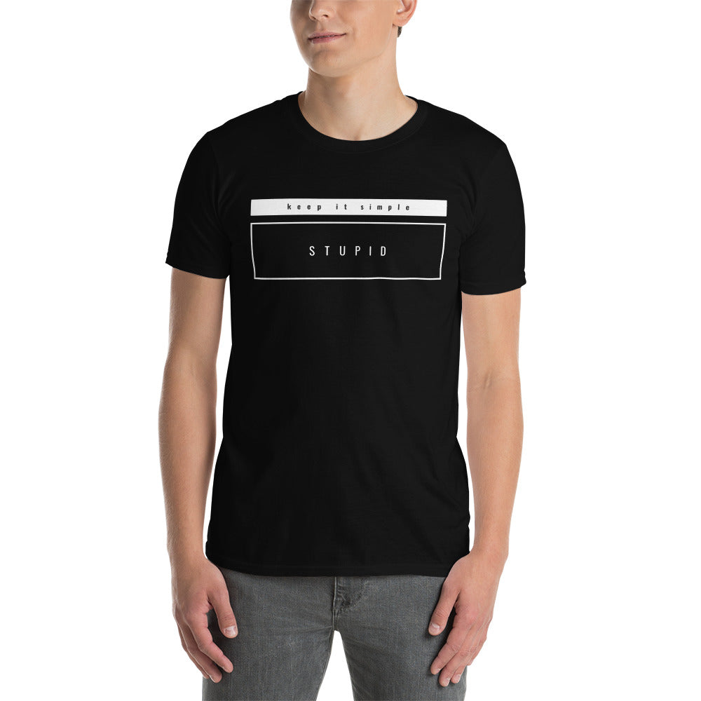 Keep It Simple Stupid Short-Sleeve Unisex T-Shirt, KISS T-shirt, Ironic, for People with a Good Sense of Humour
