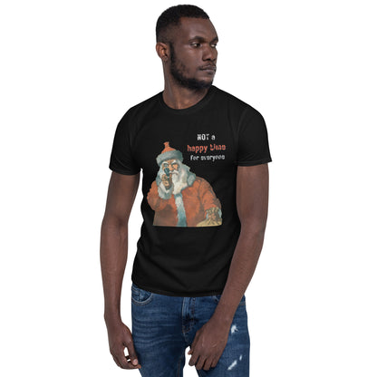 Not a Happy Time for Everyone Christmas Short-Sleeve Unisex T-Shirt, Bad Santa, Movie Quote, Vintage Image