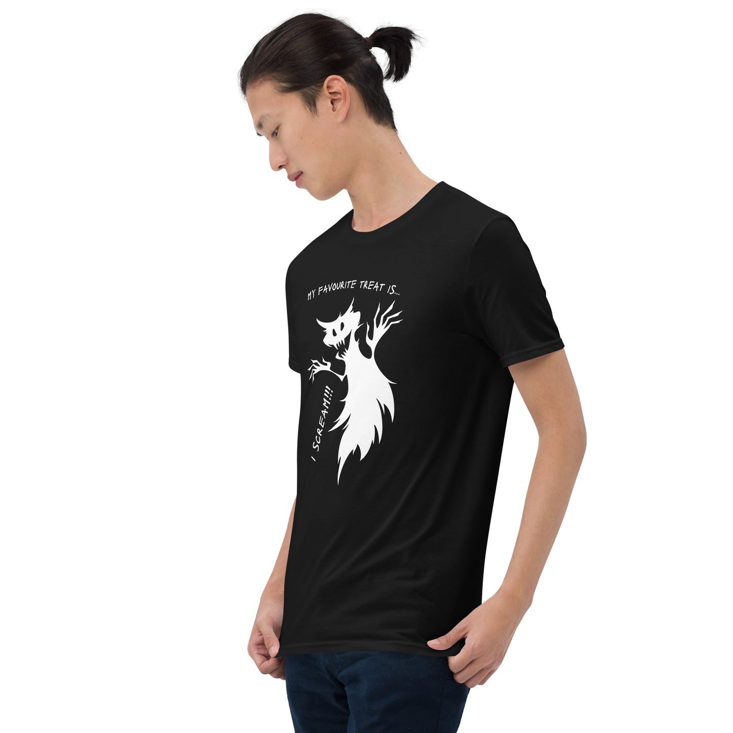 My Favorite Treat is ... I Scream, Short-Sleeve Unisex T-Shirt with a Ghost
