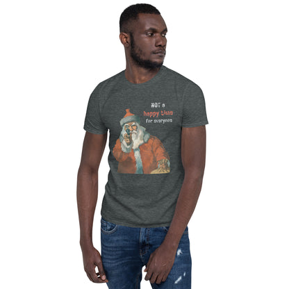 Not a Happy Time for Everyone Christmas Short-Sleeve Unisex T-Shirt, Bad Santa, Movie Quote, Vintage Image