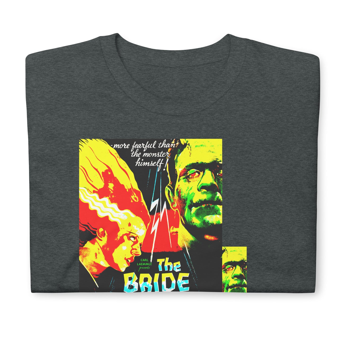 The Bride of Frankenstein 1935 Short-Sleeve Unisex T-Shirt, Movie Vintage Ad Sheet, Science Fiction Horror Film, Frankenstein