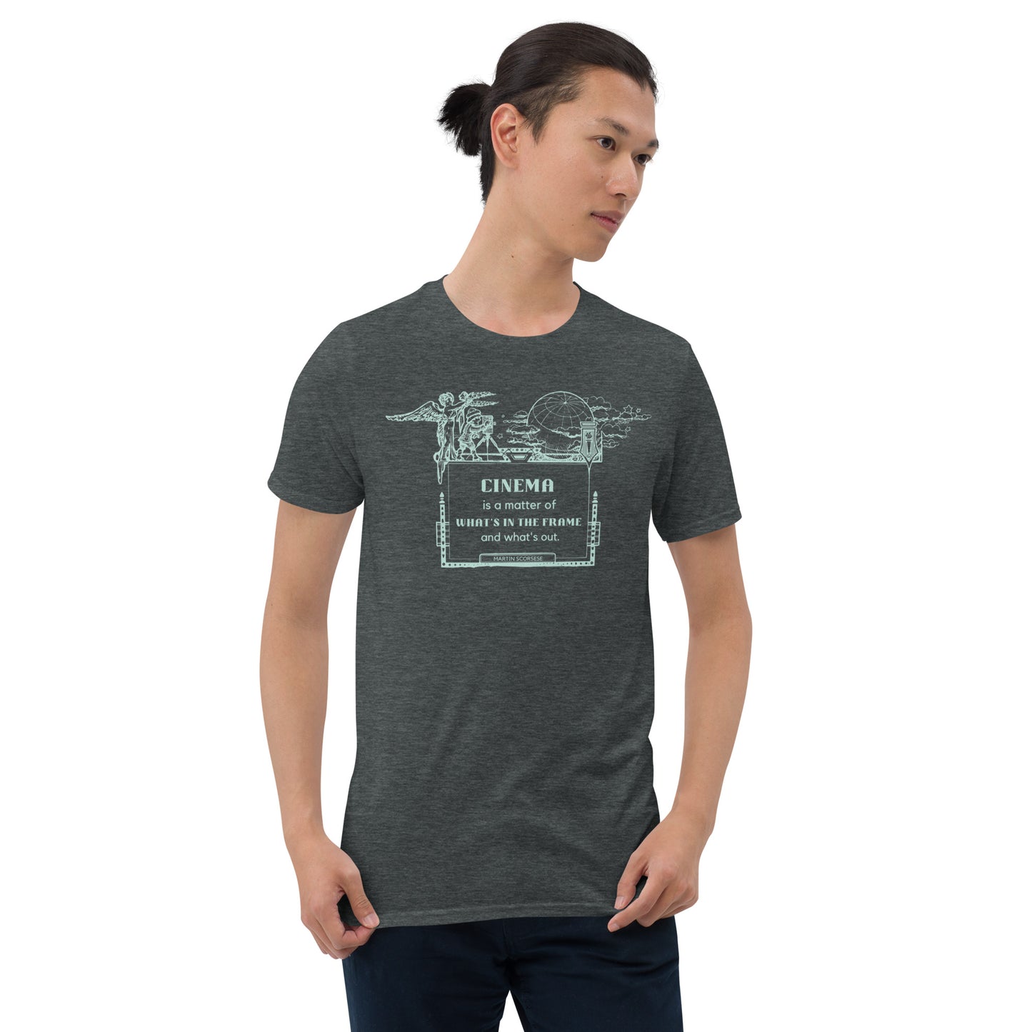 Cinema is a Matter of What's in the Frame and What's Out Short-Sleeve Unisex T-Shirt, Cinema Quote
