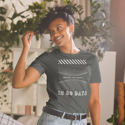 Around the World (in) 80 Days Short-Sleeve Unisex T-Shirt, Jules Verne Book, Film