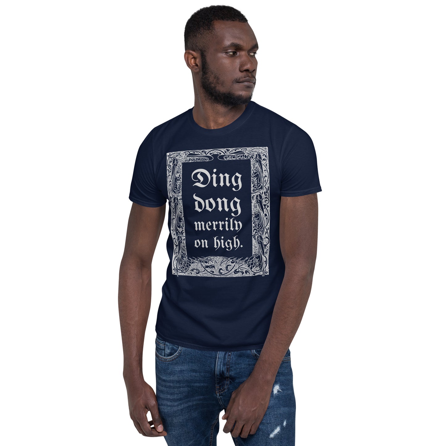 Ding Dong Merrily on High Short-Sleeve Unisex T-Shirt, Ding Dong t-Shirt, Christmas Carol, Old Film Quote