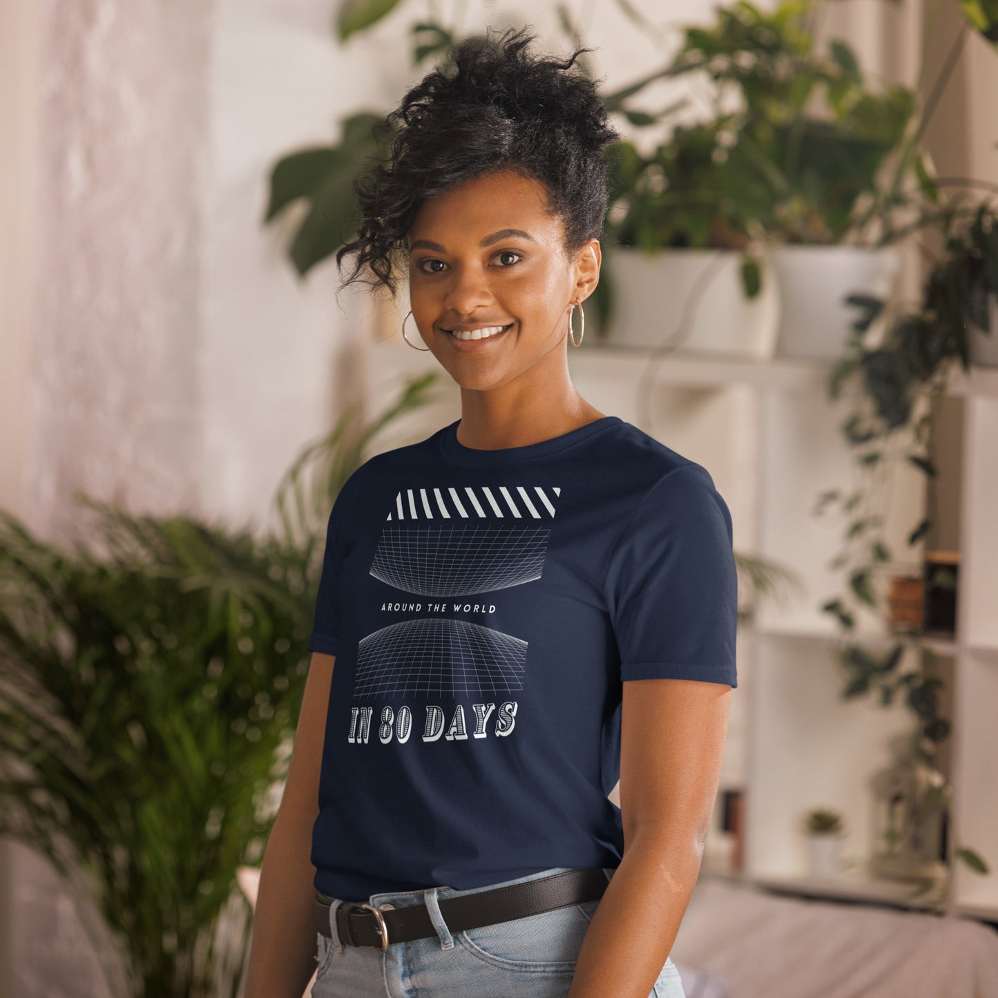 Around the World (in) 80 Days Short-Sleeve Unisex T-Shirt, Jules Verne Book, Film