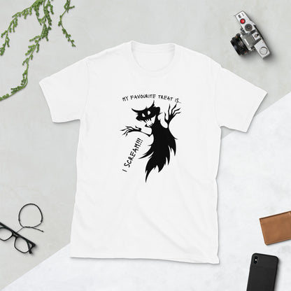 My Favorite Treat is ... I Scream, Short-Sleeve Unisex T-Shirt with a Ghost