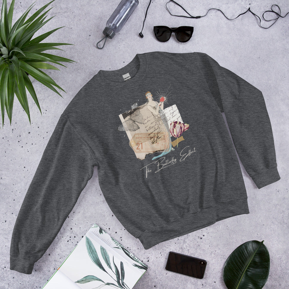 The Butterfly Effect Unisex Sweatshirt, Vintage Image, Vintage Collage