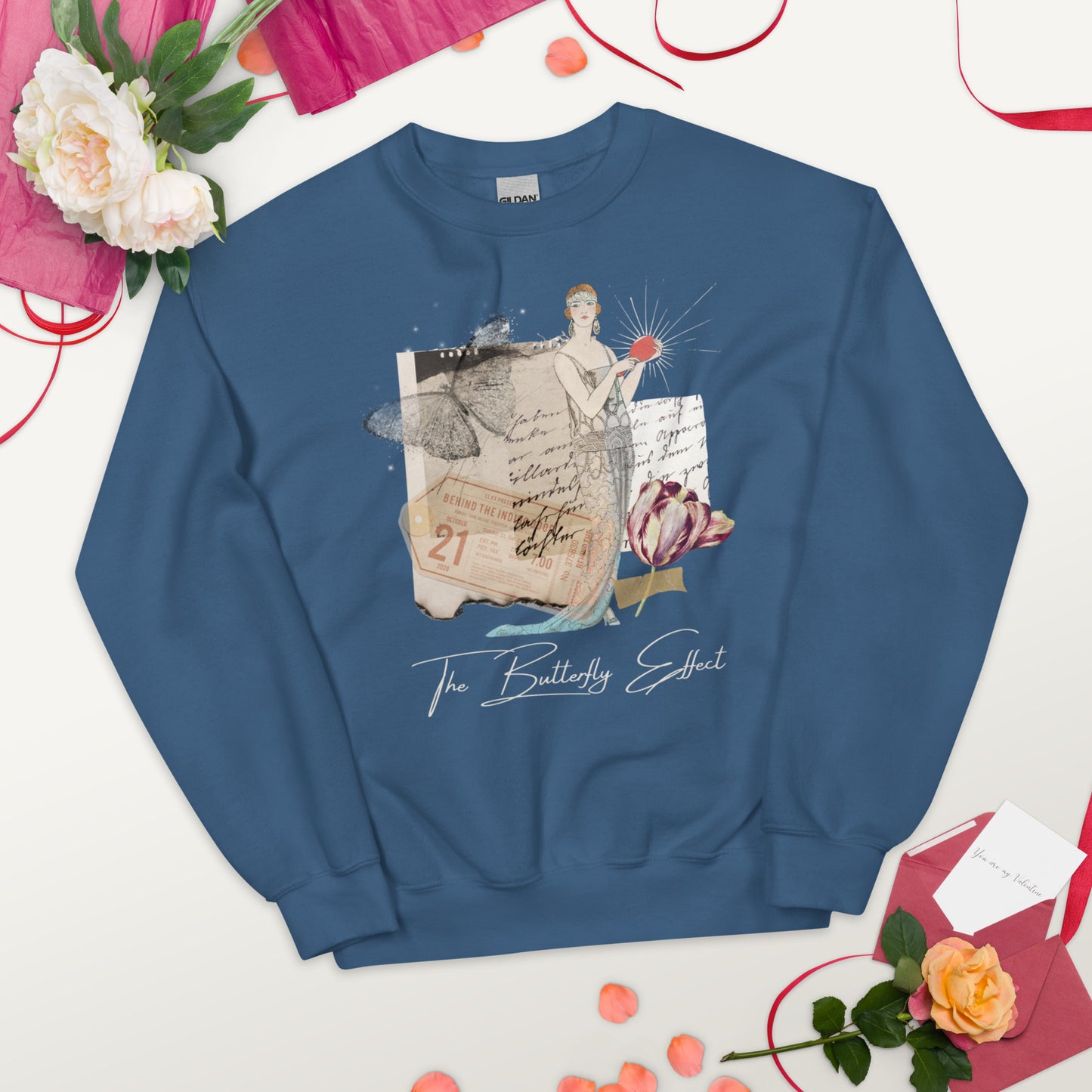 The Butterfly Effect Unisex Sweatshirt, Vintage Image, Vintage Collage