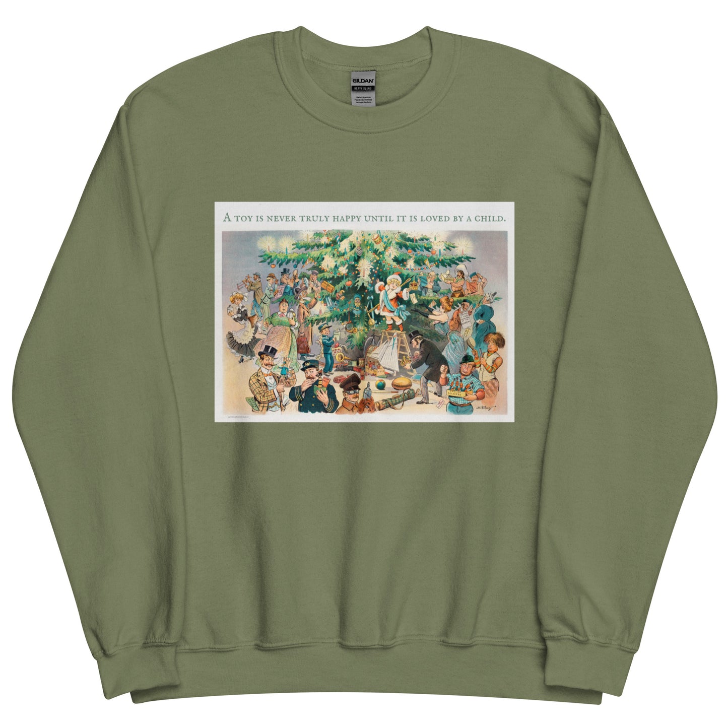 A Toy is Never Truly Happy Until it is Loved by a Child Short-Sleeve Unisex Sweatshirt, Vintage Image 1902