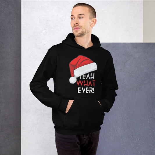 Yeah Whatever Short-Sleeve Unisex Hoodie, Christmas Enthusiasm, Christmas Hoodie, Sarcasm