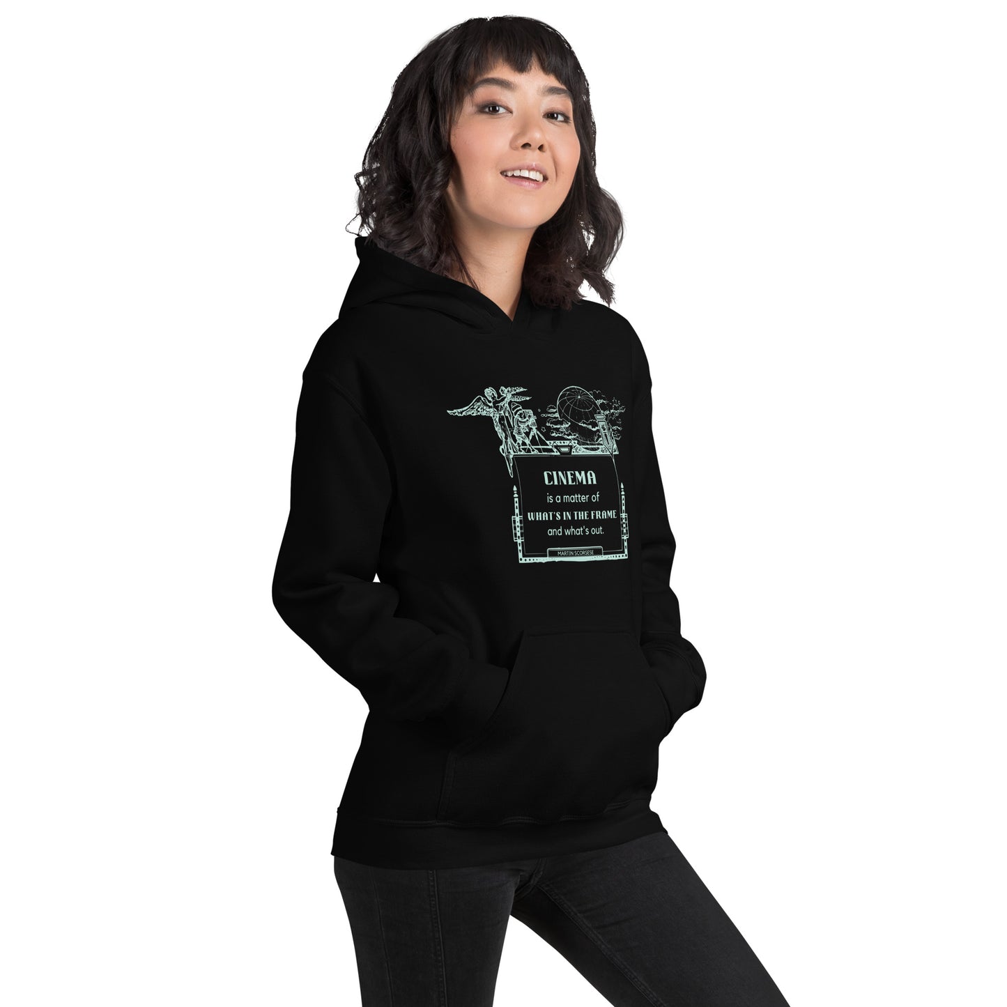 Cinema is a Matter of What's in the Frame and What's Out Unisex Hoodie, Cinema Quote