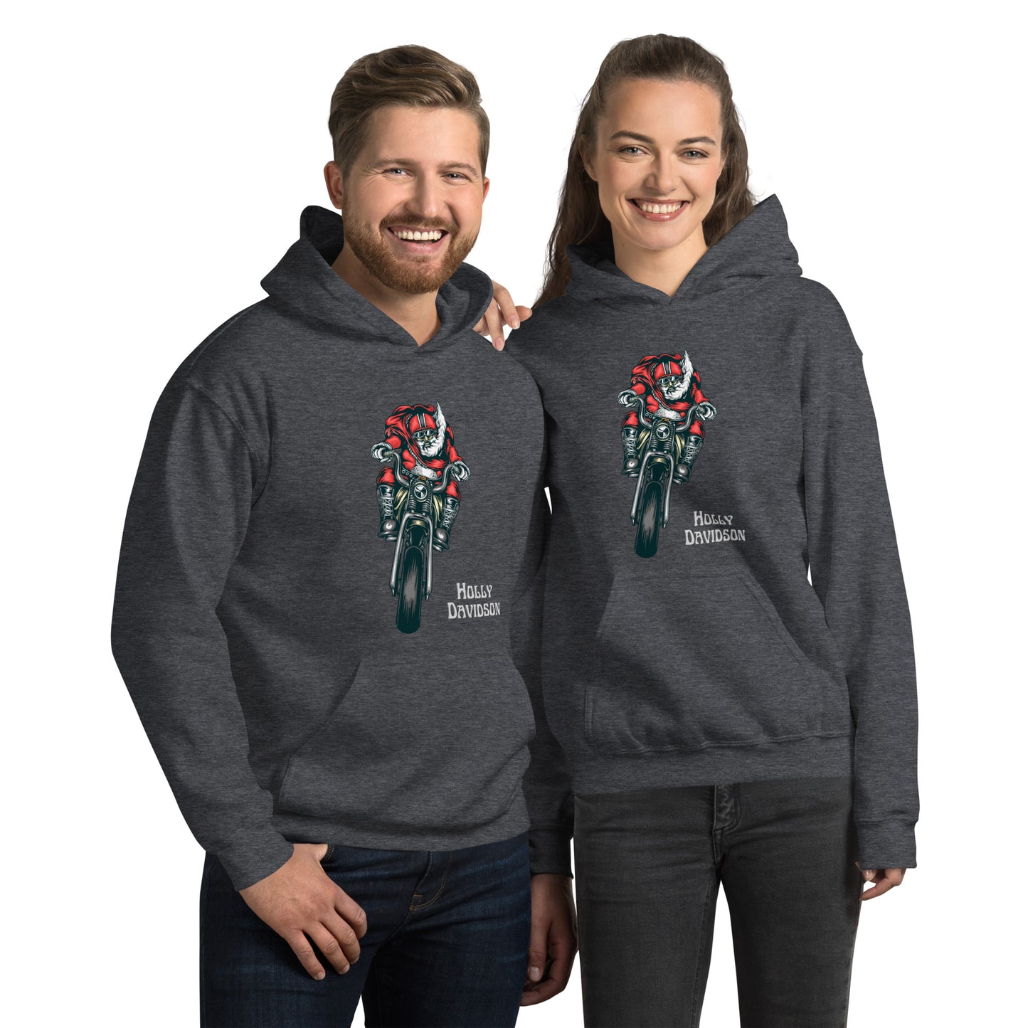 Holly Davidson Unisex Hoodie, Santa on a Motorbike, Christmas Gift for Bikers