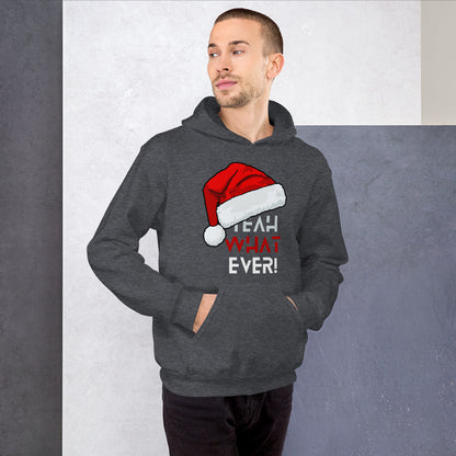 Yeah Whatever Short-Sleeve Unisex Hoodie, Christmas Enthusiasm, Christmas Hoodie, Sarcasm
