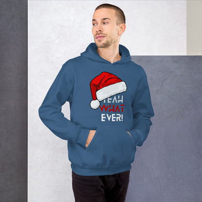 Yeah Whatever Short-Sleeve Unisex Hoodie, Christmas Enthusiasm, Christmas Hoodie, Sarcasm