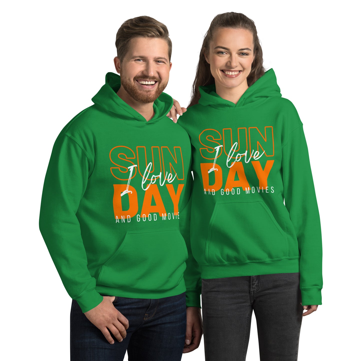 I Love Sunday and Good Movies Unisex Hoodie, Movie Lover Gift