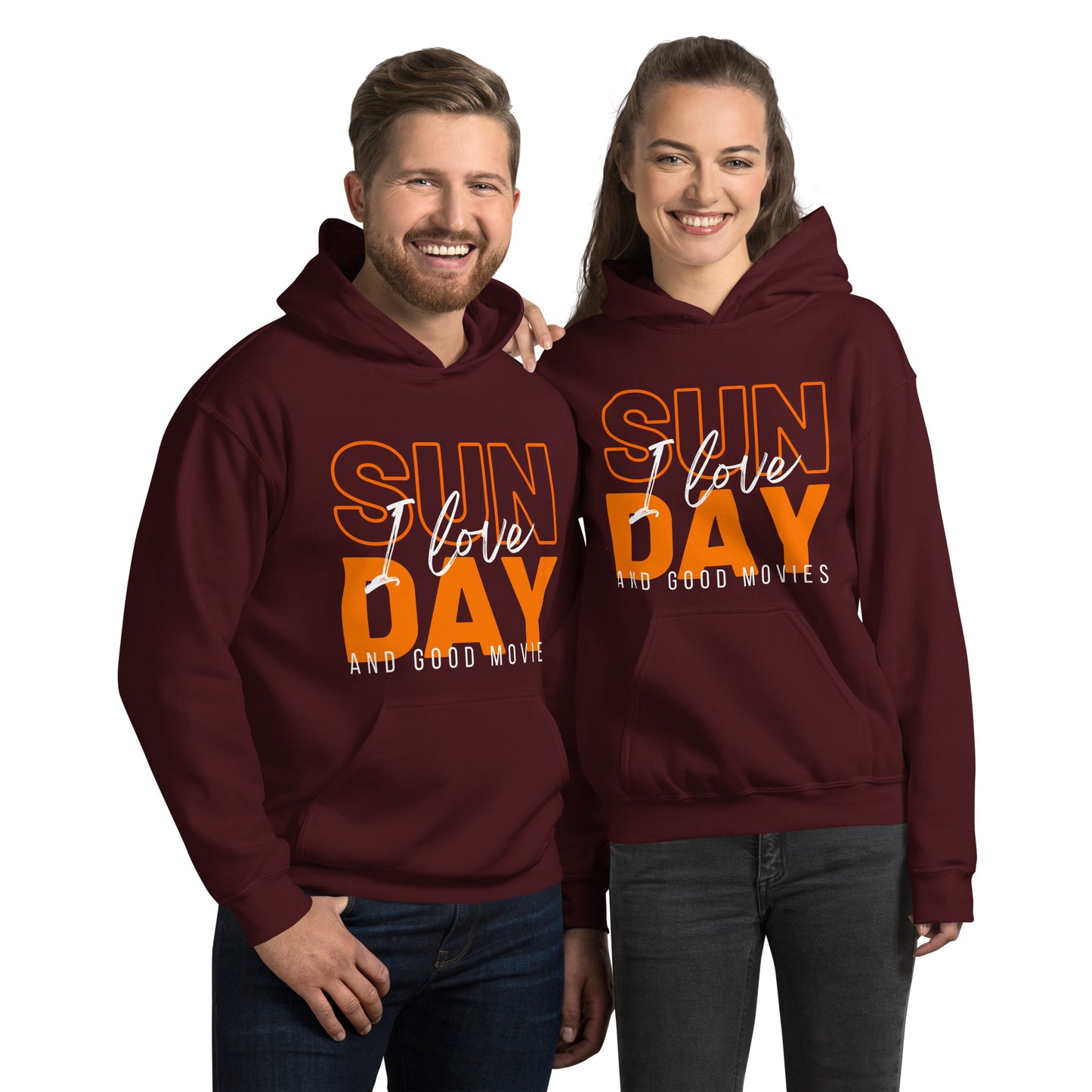 I Love Sunday and Good Movies Unisex Hoodie, Movie Lover Gift