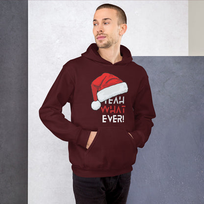 Yeah Whatever Short-Sleeve Unisex Hoodie, Christmas Enthusiasm, Christmas Hoodie, Sarcasm